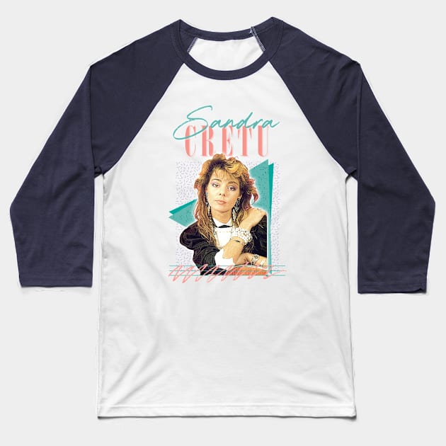 Sandra Cretu \ 80s Retro Fan Art Design Baseball T-Shirt by DankFutura